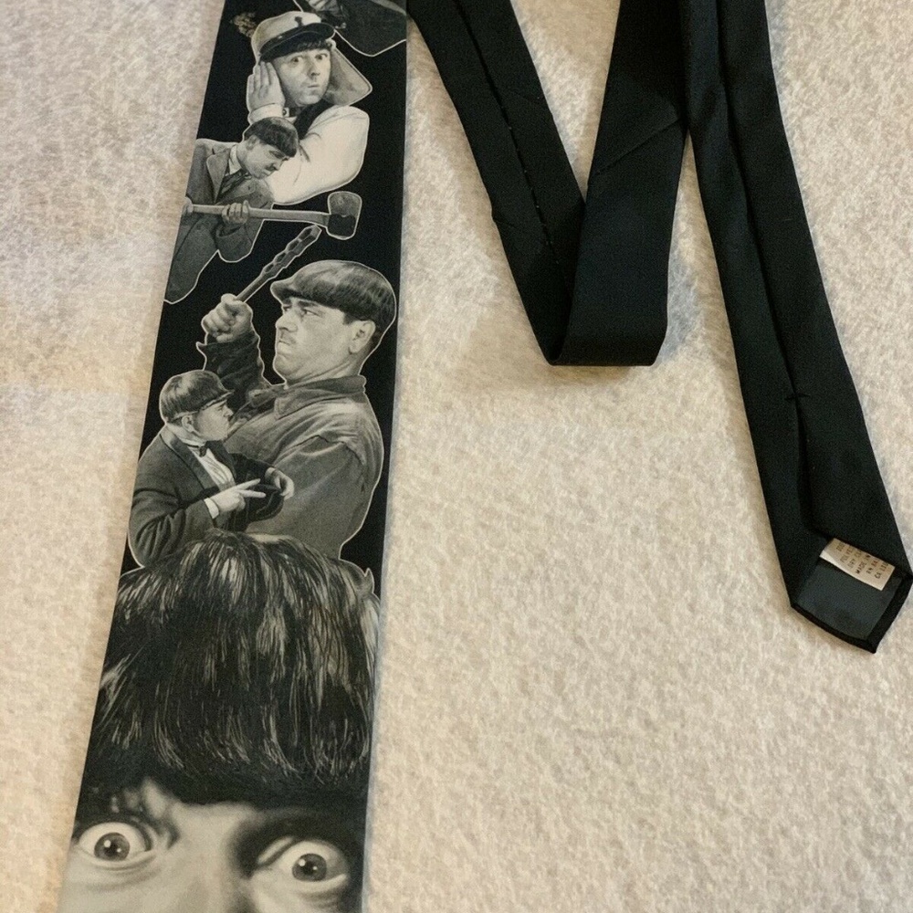 Vintage Ralph Marlin Three Stooges "Moe" Neck Tie 1994 Maurer Productions EUC